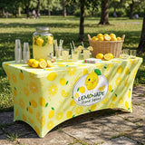 Moukeren 6ft Lemonade Tablecloth Stretch Spandex Table Cover Lemonade