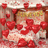 I Love You Balloons Valentines Day Decorations Red Heart Love Foil