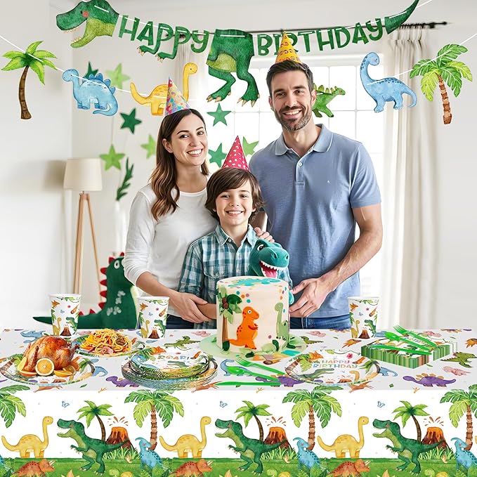 170 Pcs Dinosaur Birthday Decorations Jungle Dino Party Supplies