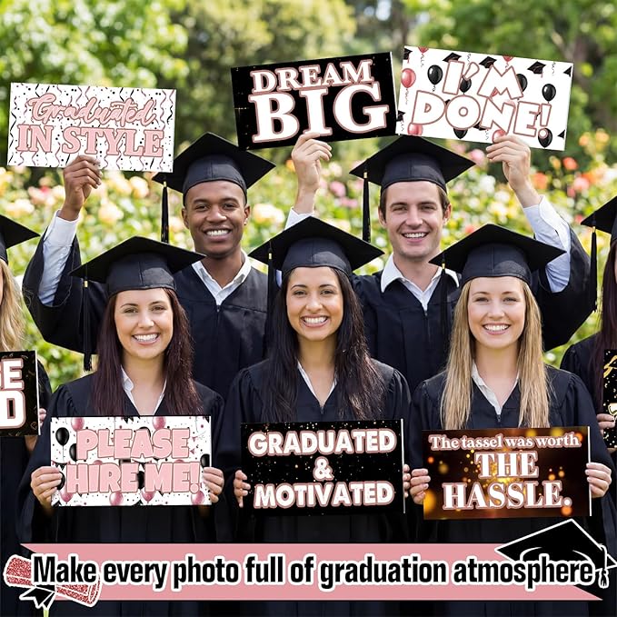24 Designs Graduation Photo Booth Props Double Sided 11x5.51''