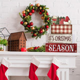 4 Pcs Christmas Table Decoration Wooden Hot Cocoa Santa Hat