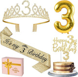 3rd Birthday Decorations for Girls with 3rd Birthday Sash and