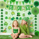 St Patrick's Day Decorations Kit Shamrock Garlands Hanging Swirls