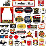 34pcs Hollywood Themed Movie Night Party Photo Booth Props Hollywood