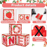 3Pcs Strawberry 1st Birthday Party Decorations Supplies Strawberry