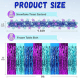4 Pack Winter Princess Birthday Party Decorations 108 x30in Blue and