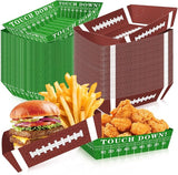 100Pcs Football Party Supplies 5lb Food Plates Paper Trays