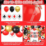 Casino Theme Party Decorations Red Black Gold Poker Balloons Happy