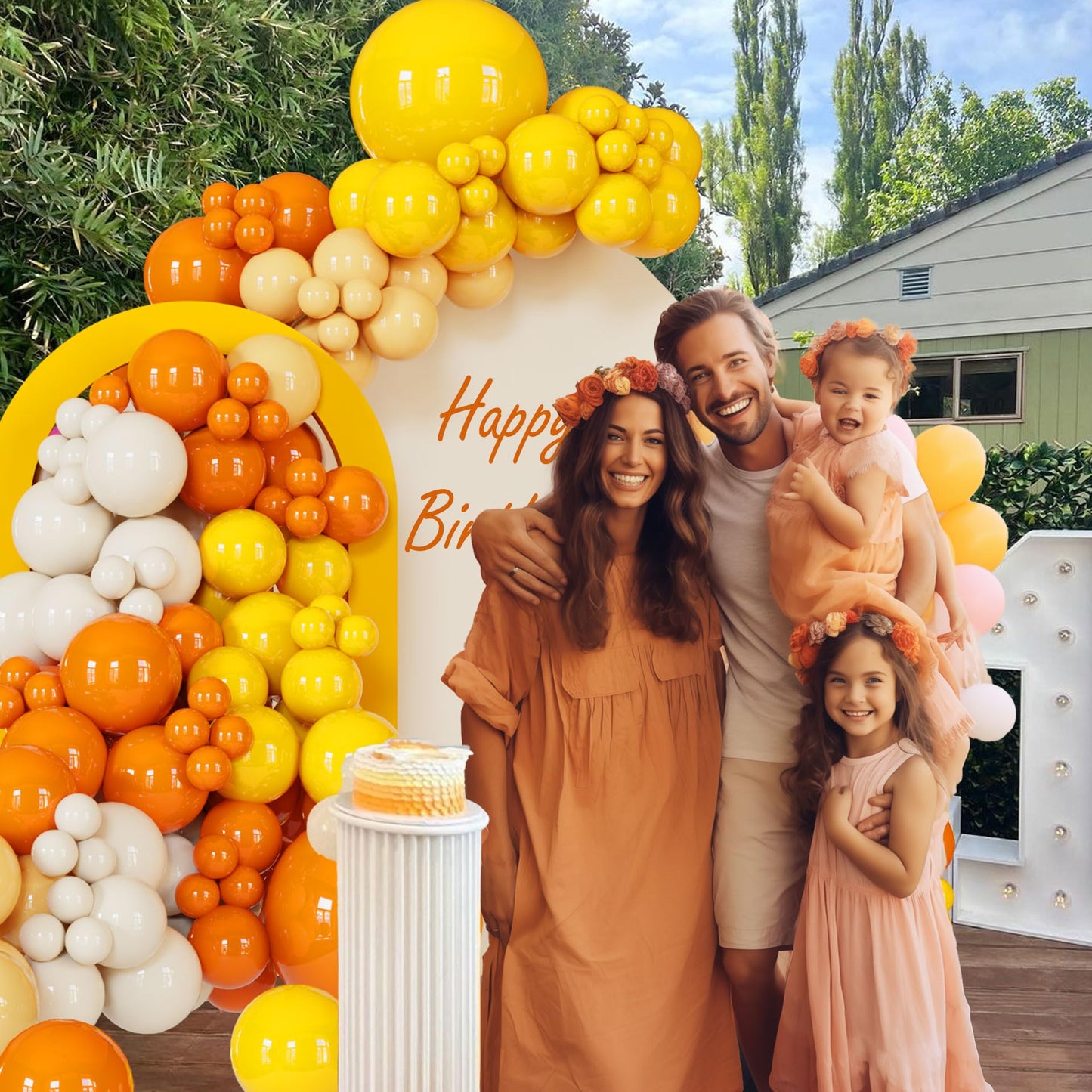 Here Comes The Sun Balloon Arch Kit 136 Pcs Retro Burnt Orange