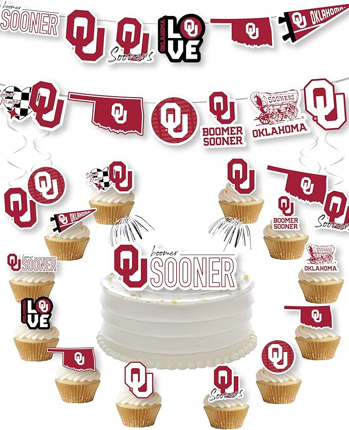 University of Oklahoma Party Supplies for Football, Birthday Gift,