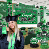 Graduation Decorations 2026 Green Graduation Party Decor Set include