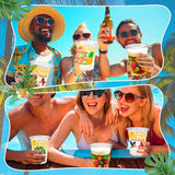 50Pcs Luau Party Decoration Cups 16 OZ Disposable Plastic Drinking
