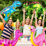 10 Pcs Giant Dinosaur Balloons 4d Dino Aluminum Foil Self Standing