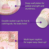 Sweet 16 Pink and Gold Birthday Party Supplies Set Plates Napkins