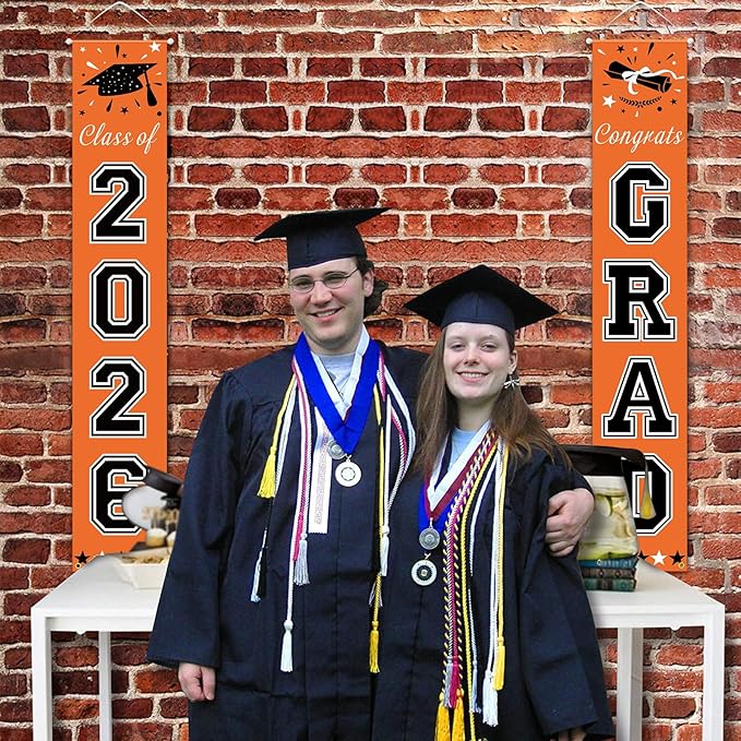 DAZONGE 2026 Graduation Party Decorations Orange and Black - Congrats