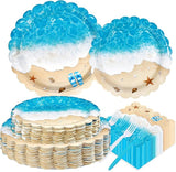 200Pcs Beach Party Decorations Ocean Waves Theme Plates and Napkins