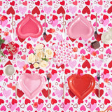 Valentine's Day Party Supplies Set Romantic Pink Heart Paper Plates