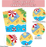 200Pcs Beach Party Supplies Hello Summer Party Plates and Napkins