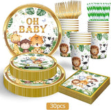 cocomigo 300PCS Safari Baby Shower Decorations 30 Safari Theme