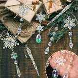 GuassLee 36pcs Crystal Christmas Tree Ornaments - Iridescent Acrylic