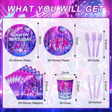 120 PCS Kpop Party Supplies Including 20 Plates 20 Paper Cups and 20