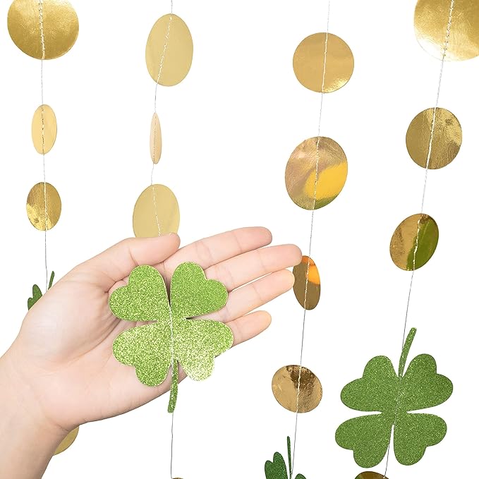 St Patrick Backdrop St Patricks Day Garland Clover Garland Green