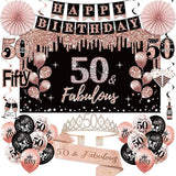 50th Birthday Decorations for Women 33pcs 50th Birthday Crown and