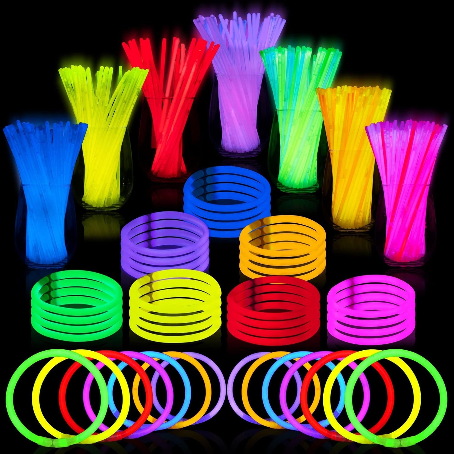 JOYIN 1000 Pcs 8" Glow sticks Bulk Party Favors Pack, Neon Glow in the