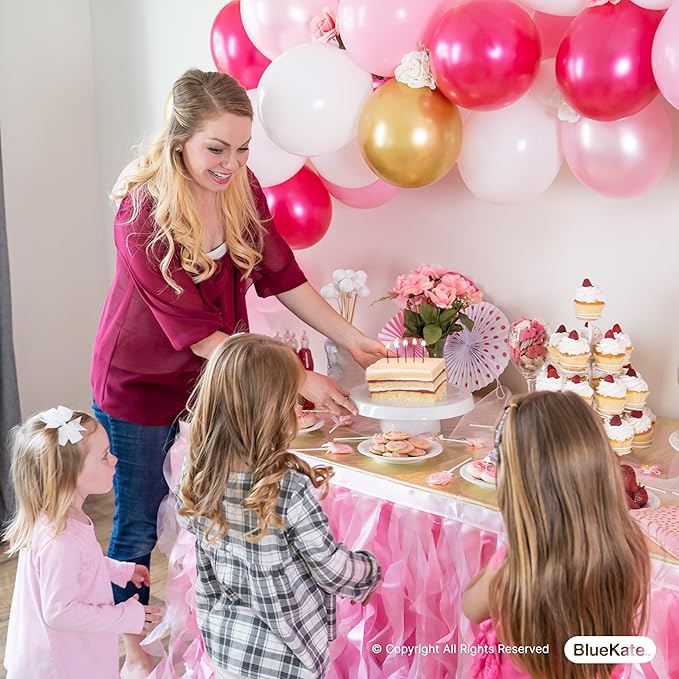 Bluekate Pink Tutu Table Skirt. 6ft Table Skirt with Double Layer