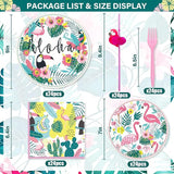 Hawaiian Luau Party Decorations Plates and Napkins Set Flamingo