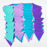 Mermaid Party Decorations Purple Teal Felt Hanging Triangle Mini