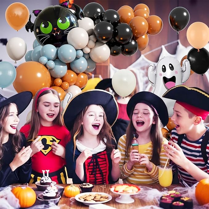 Halloween Balloon Arch Kit 120PCS Halloween Sand White Black Orange