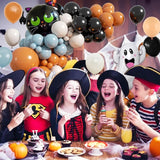 Halloween Balloon Arch Kit 120PCS Halloween Sand White Black Orange