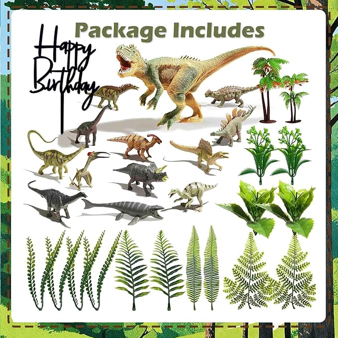 Dinosaur Birthday Cake Decorations Jungle Cake Decorations Happy