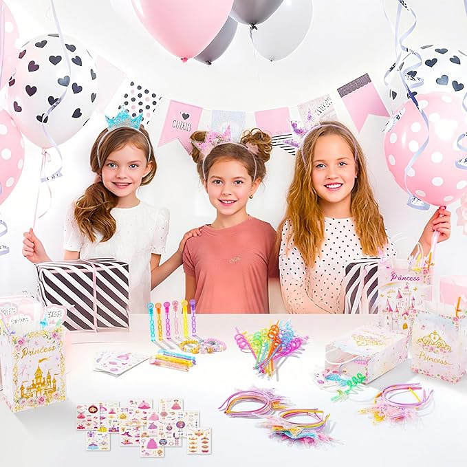 72Pcs Princess Party Favors Crown Birthday Decorations Party