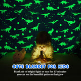 inhand Dinosaur Toys for Kids Glow in The Dark Dinosaur Blanket