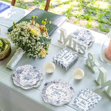 250 Pcs Something Blue Bridal Shower Decorations Scalloped Blue and