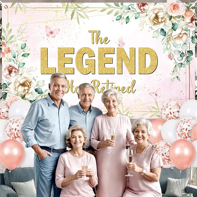 Pink Floral Retirement Party Decorations The Legend Has Retired