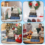 4 Pcs Winter Table Decor Wooden Snowman Decorations Winter Tiered