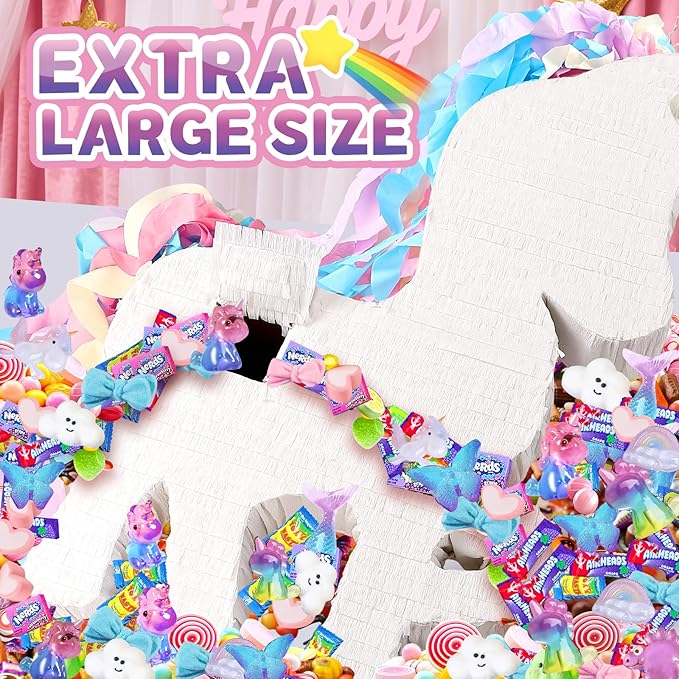 24 Large Rainbow Unicorn Pinata for Birthday Party Large Magical