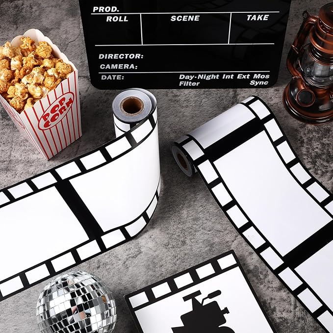 Gejoy 2 Rolls Filmstrip Tape Movie Party Decorations Filmstrip