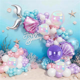 Mermaid Balloon Garland Arch Kit Purple Teal Blue Pink Clear Latex