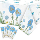 Baby Shower Party Tablecloths 3Pcs Watercolor Blue Birthday Party