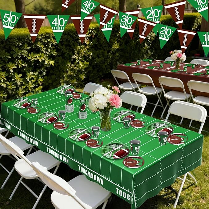 Football Party Decorations Kit for 24 Guests 99Pcs Tableware with