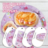 96Pcs 2000s Birthday Party Decorations Y2k Hot Pink Bday Plates and