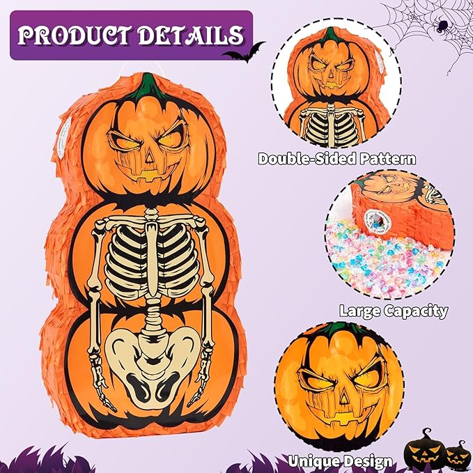 Halloween Skull Piñata Pumpkin Skull Piñata Halloween Wicked Pumpkin