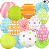 14Pcs Easter Party Decorations Set for Home Spring Egg and Round