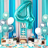 KatchOn, Giant Aqua Blue Number 4 Balloon - 40 Inch | Mermaid Number