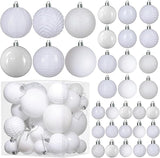 Prextex 36 Piece White Christmas Ornaments and Balls - White Ornament