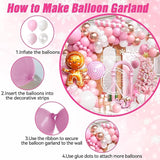 Pink Christmas Balloon Arch Kit Pearl White Pink Rose Gold Balloons